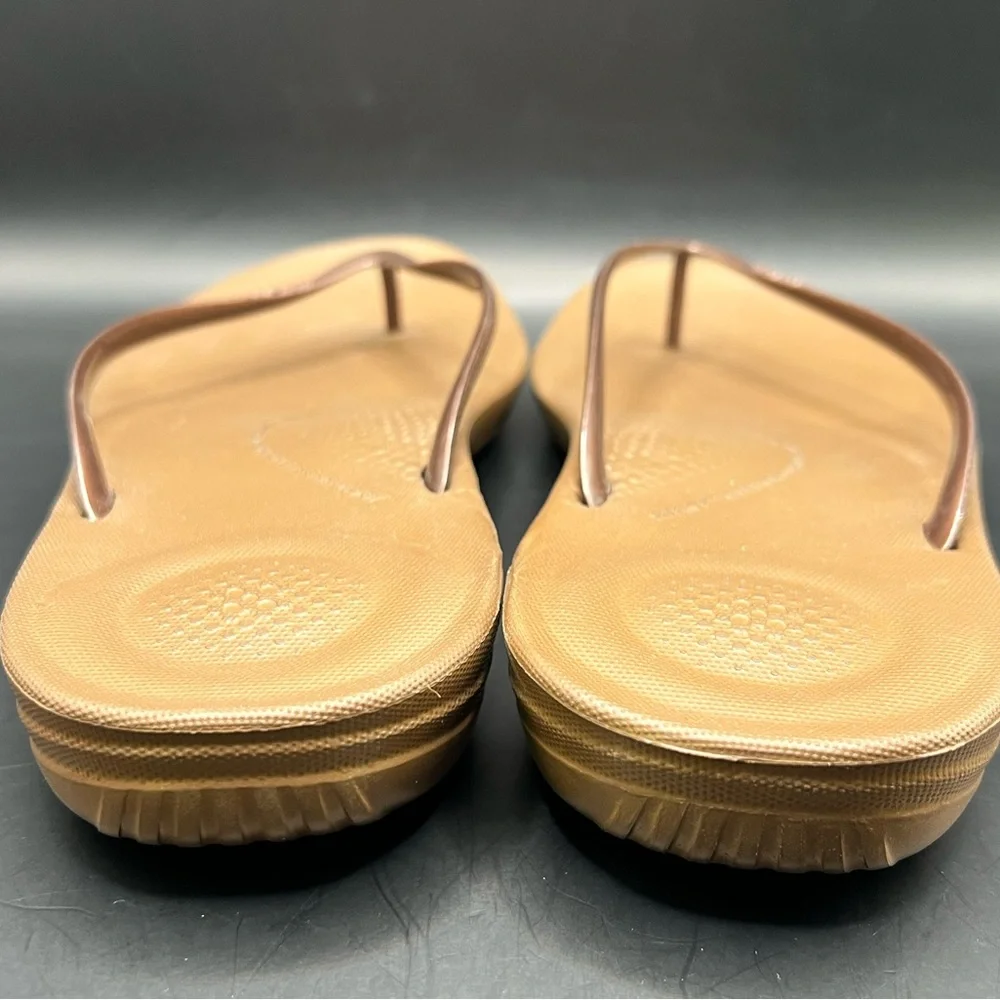 Fitflops- Women's Tan Flip Flops,‎ Ergonomic, Bronze, Size:10